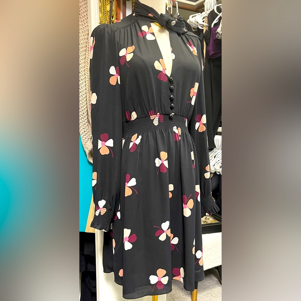 Kate Spade Glitzy Ritzy Dusk Buds Print Mini Dress Size S NWOT